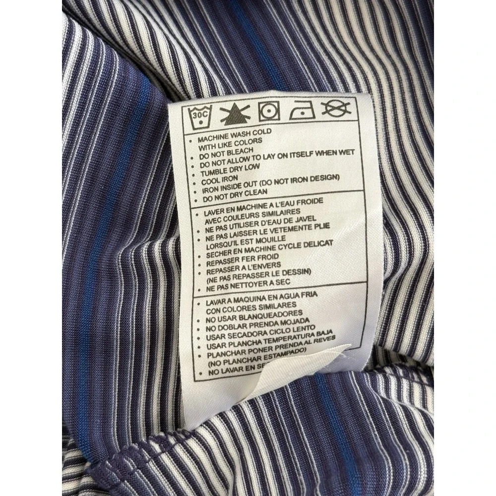 NIKE Dri-Fit UV Protection Men's M Short Sleeve Golf‎ Polo Purple White Stripes